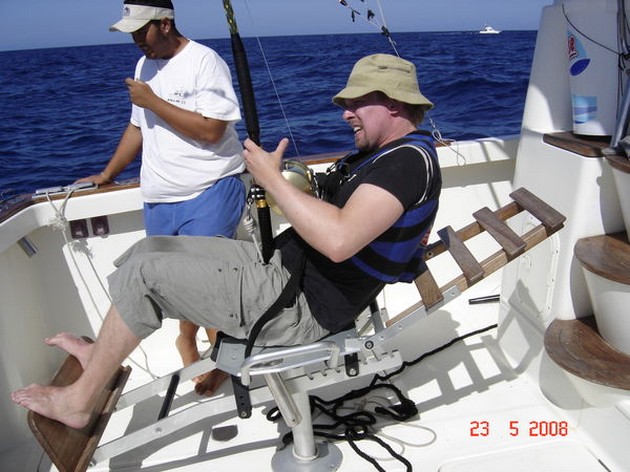 Puerto Rico 18.00 BLÅ RELEASED VIT Idag var det Cavalier & Blue Marlin Sport Fishing Gran Canaria