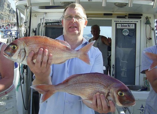 2 red snappers Cavalier & Blue Marlin Sport Fishing Gran Canaria