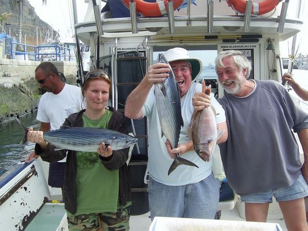 satisfied fishermen Cavalier & Blue Marlin Sport Fishing Gran Canaria
