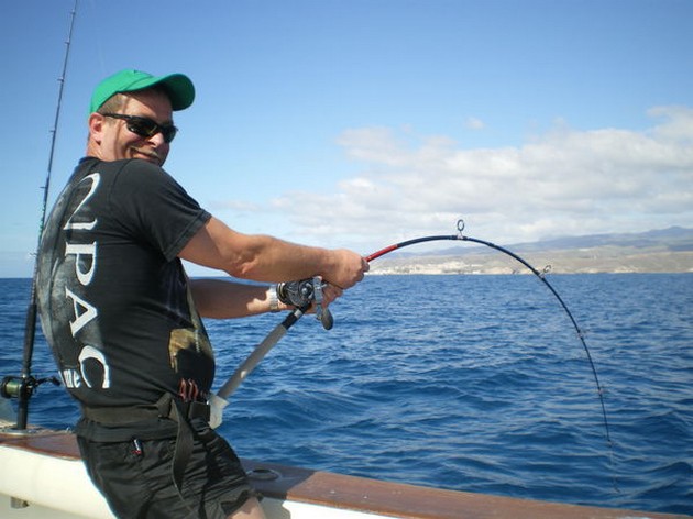 hooked up on 12lb Cavalier & Blue Marlin Sport Fishing Gran Canaria
