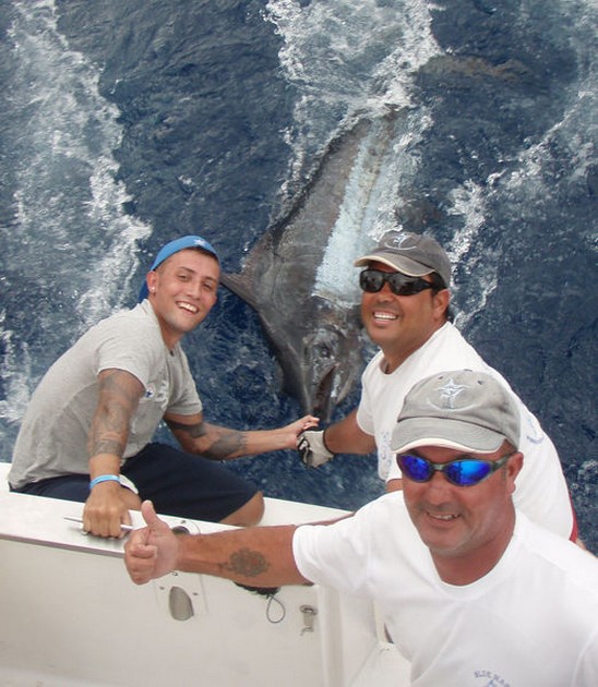 Blue Marlin - 120 kg Blue Marlin released on the boat Blue Marlin 3 Cavalier & Blue Marlin Sport Fishing Gran Canaria