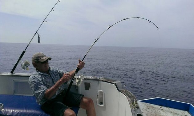 Hooked Up - Koos Groen is figthing with a heavy Stingray Cavalier & Blue Marlin Sport Fishing Gran Canaria