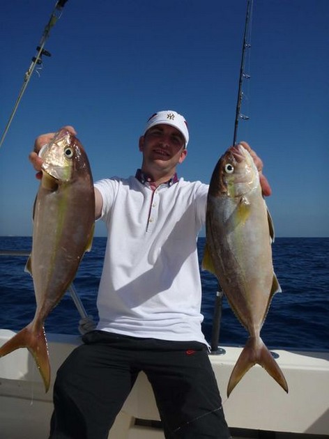 2 Amberjacks caught by Callum Imray from Scotland Cavalier & Blue Marlin Sport Fishing Gran Canaria