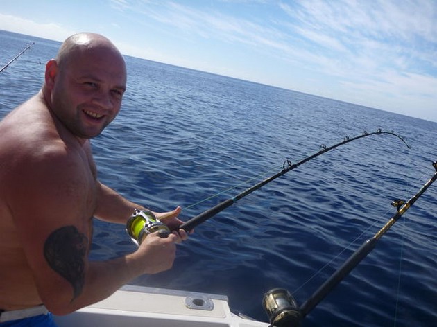 Hooked up - Steart Renshaw hooked up on the boat Cavalier Cavalier & Blue Marlin Sport Fishing Gran Canaria
