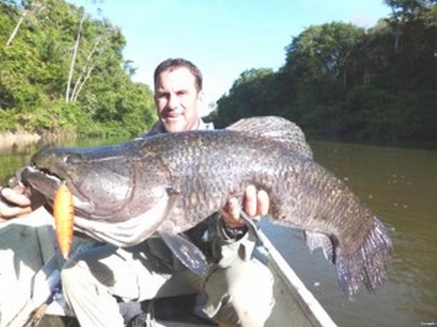 Gigantische Tijgerzalm gevangen in Suriname Cavalier & Blue Marlin Sport Fishing Gran Canaria