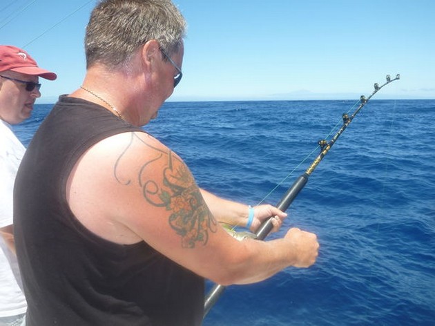 The WINNER - Christian is fighting his White Marlin Cavalier & Blue Marlin Sport Fishing Gran Canaria