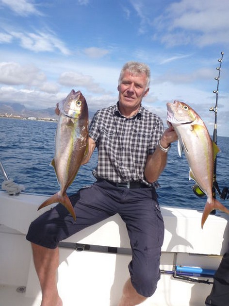 2 Amberjacks caught by Äke Eriksson from Sweden Cavalier & Blue Marlin Sport Fishing Gran Canaria