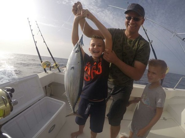Congratulations - A proud father with his two sons Cavalier & Blue Marlin Sport Fishing Gran Canaria