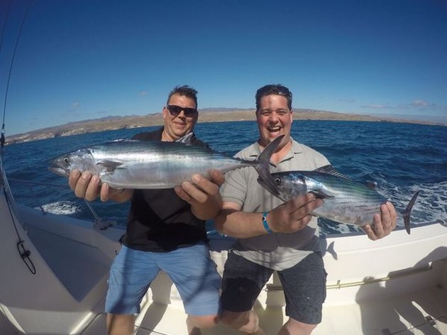 Well done - Happy fishermen on the boat Cavalier Cavalier & Blue Marlin Sport Fishing Gran Canaria