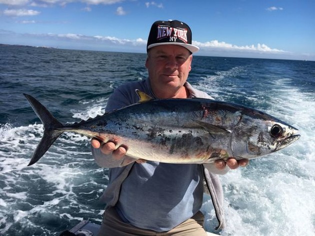 Eddie Galligan från Skottland fångade idag denna lilla Big Eye Tuna. Cavalier & Blue Marlin Sport Fishing Gran Canaria