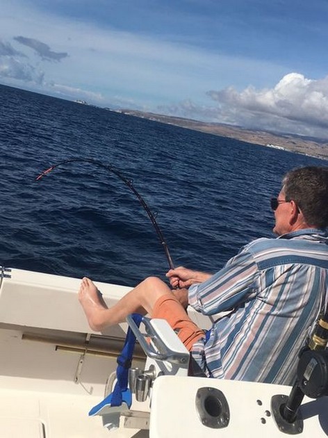 Hooked up - John Revett is fighting a Whopler Cavalier & Blue Marlin Sport Fishing Gran Canaria