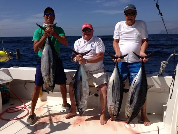 4 Albacores caught by Kaarlo on the Cavalier Cavalier & Blue Marlin Sport Fishing Gran Canaria