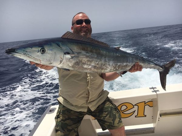 50 lb Wahoo caught by Kenneth Nielsen from Denmark Cavalier & Blue Marlin Sport Fishing Gran Canaria