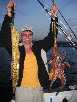 tiger moray  & octopus Cavalier & Blue Marlin Sport Fishing Gran Canaria