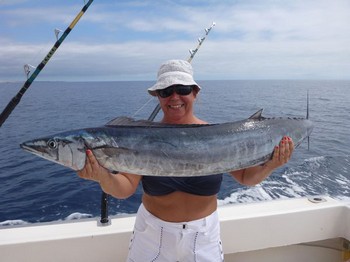 Wahoo fångad av Elaine Dufaur från England Cavalier & Blue Marlin Sport Fishing Gran Canaria