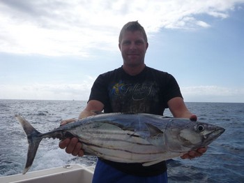 Skipjack Tuna - Stefan Kihlgren from Sweden hooked in with this Skipjack Tuna Cavalier & Blue Marlin Sport Fishing Gran Canaria