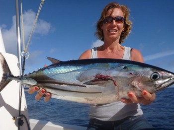 Skipjack Tuna - Cora den Oudsten caught this Skipjack on the boat Cavalier Cavalier & Blue Marlin Sport Fishing Gran Canaria
