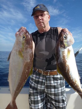 2 Amberjacks caught by Tatu Keinanen from Finland Cavalier & Blue Marlin Sport Fishing Gran Canaria