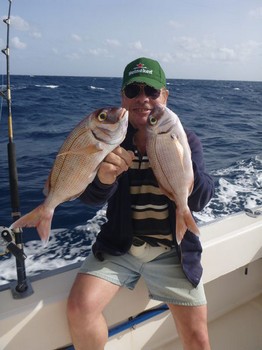 Red Snappers - Peter Heineken aan boord van de boot Cavalier Cavalier & Blue Marlin Sport Fishing Gran Canaria