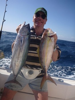 Well done - Happy Peter caught some good sized  fish today Cavalier & Blue Marlin Sport Fishing Gran Canaria