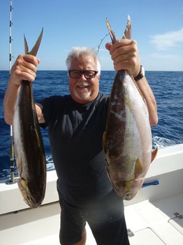 2 Amberjacks - John van der Starre from Holland on the Cavalier Cavalier & Blue Marlin Sport Fishing Gran Canaria