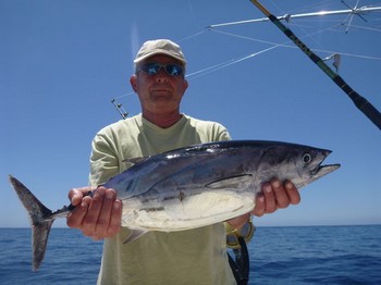 Skipjack tonfisk fångad av Andy Whibley från Skottland Cavalier & Blue Marlin Sport Fishing Gran Canaria