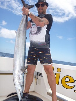 Wahoo - Sergio from Latvia caught this good sized Wahoo Cavalier & Blue Marlin Sport Fishing Gran Canaria