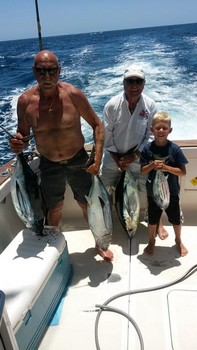 Los campeones: Peer Boogaard, James Rasmussen y Jovi Abrante Cavalier & Blue Marlin Sport Fishing Gran Canaria