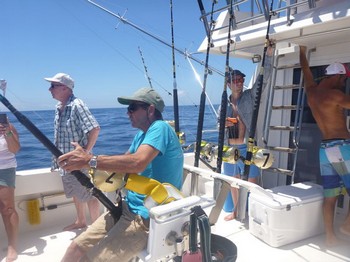 Hooked Up - Mr Bizeul hooked up with a Marlin Cavalier & Blue Marlin Sport Fishing Gran Canaria
