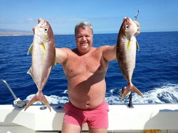 2 Amberjacks - Patrick de Lang from Holland caught today 2 Amberjacks Cavalier & Blue Marlin Sport Fishing Gran Canaria