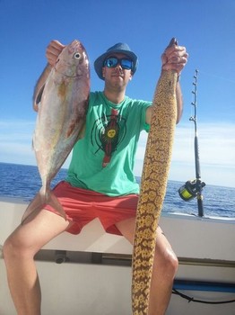 súper captura - Amberjack y Tiger Moray Pesca Deportiva Cavalier & Blue Marlin Gran Canaria