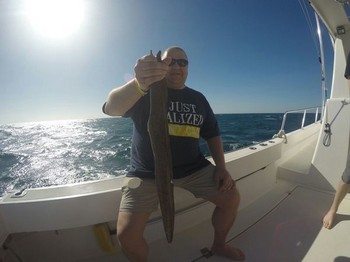 Anguila morena capturada por Hannu en Finlandia Cavalier & Blue Marlin Sport Fishing Gran Canaria