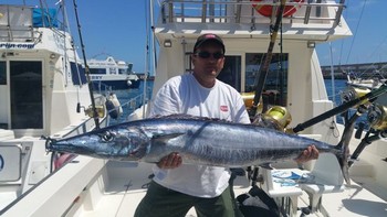 Wahoo de 40 libras capturado por Michael Rausch de Alemania Cavalier & Blue Marlin Sport Fishing Gran Canaria