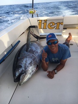130 kg Big Eye Tuna caught by Stan Vos from Holland Cavalier & Blue Marlin Sport Fishing Gran Canaria