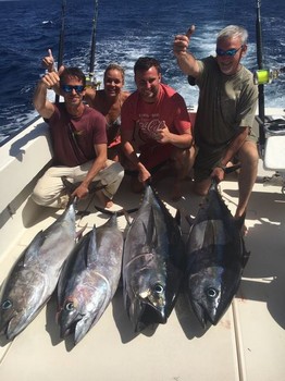 Congratulations - Well done - 4 satisfied anglers onboard of the Cavalier Cavalier & Blue Marlin Sport Fishing Gran Canaria
