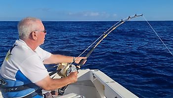Klaas Westerhof vecht tegen zijn blauwvintonijn Cavalier & Blue Marlin Sport Fishing Gran Canaria