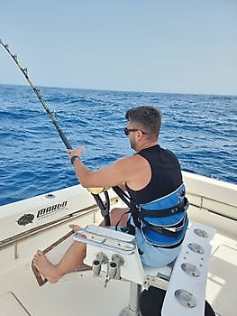 Rikki Farr fighting his Bluefin tuna Cavalier & Blue Marlin Sport Fishing Gran Canaria