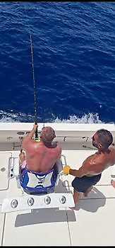 Blauwe Marlijn 200lbs, losgelaten op de boot Cavalier Cavalier & Blue Marlin Sport Fishing Gran Canaria