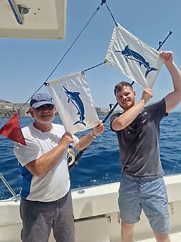 Cavalier haakte 2 blauwe marlijnen aan Cavalier & Blue Marlin Sport Fishing Gran Canaria